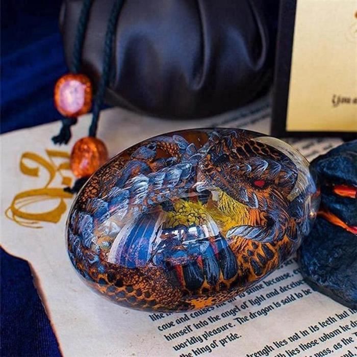 Sculpture de souvenir de bureau Œuf de lave exquis bleu Œuf de dragon transparent Œuf de dinosaure en forme d/'œuf de dragon en cristal mystérieux Œuf de dragon