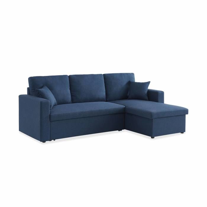 Canapé d'angle 3 places Bleu Tissu