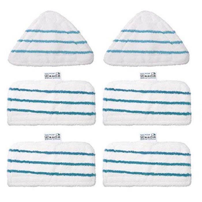 Lot de 6 lingettes nettoyantes pour Steam Mop pour Black Decker FSMP30, compatible avec les modèles FSMH1621D, FSM1630, FSM1616