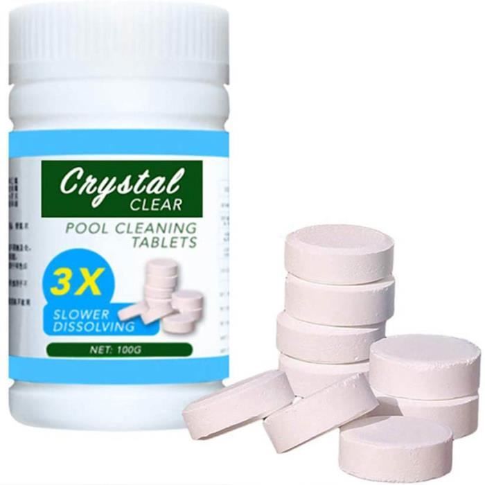 Tablettes de Nettoyage de Piscine Désinfection, Piscine, Jacuzzi, Spas Tablettes de Chlore pour Fontaine