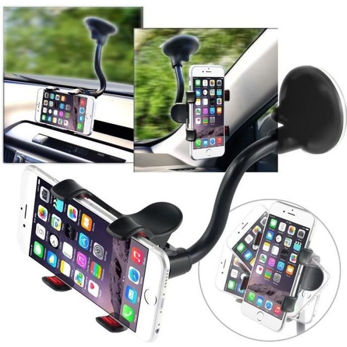 INSTEN® Support Ventouse 360° Fixation Pare-brise Voiture pour Smartphone Téléphone Mobile Portable iPhone Samsung, Largeur: 3,5-9cm
