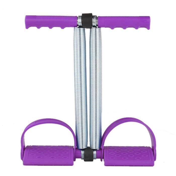 Bandes de Résistance Élastique Double Ressort Traction Corde Fitness Abdominale S'asseoir Pied Pédale Violet