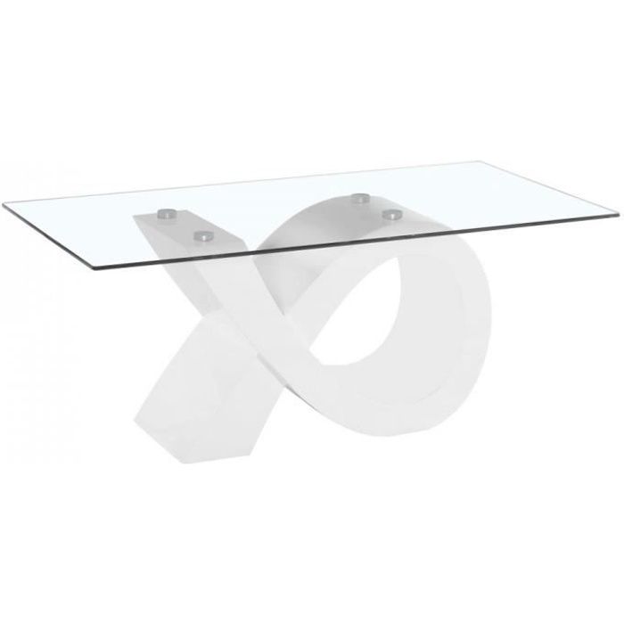 Table Basse Moderne et Design INFINITY Laqué Blanc