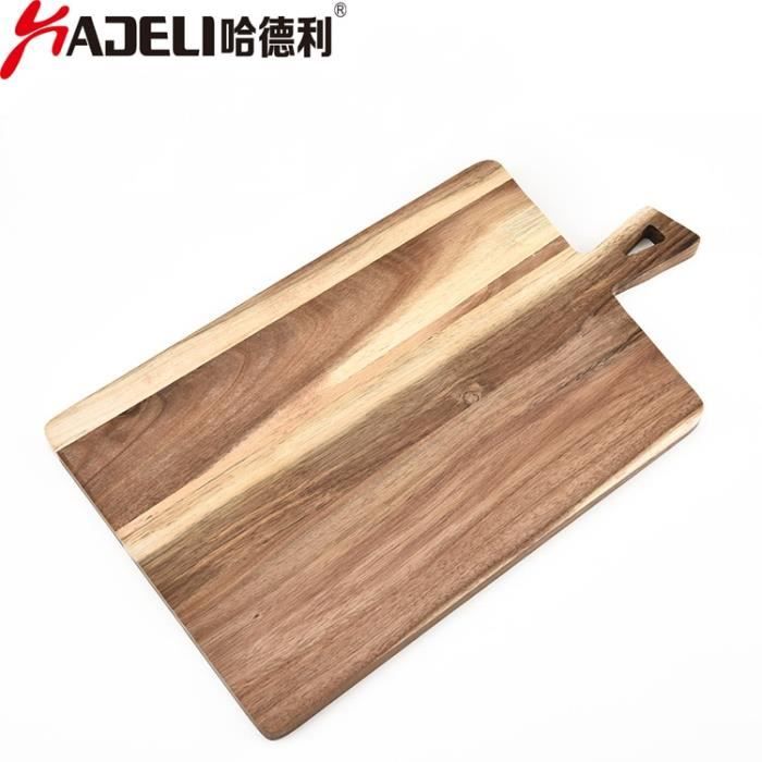 Planche à découper,HADELI planche à découper en bois d'acacia, grande planche à découper en bois, assiette à pain Divine, Gadgets