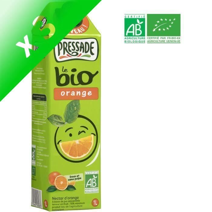 PRESSADE Nectar orange Bio (Lot de 3x 1 L)