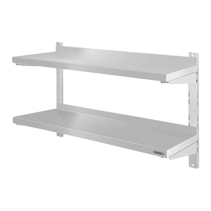 Etagère Murale Inox Double - de 60cm à  2m - Casselin