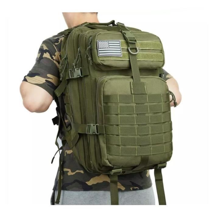 50L sac à dos tactique militaire de grande capacité pour hommes Vert