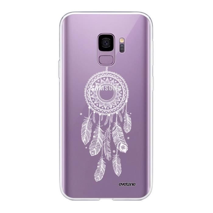 Coque Samsung Galaxy S9 360 intégrale transparente Attrape reve blanc Ecriture Tendance Design Evetane