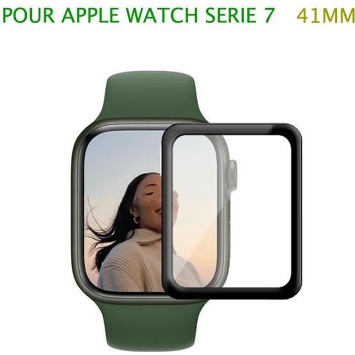 Verre trempé 3D noir protection écran totale intégrale APPLE WATCH série 7 41MM