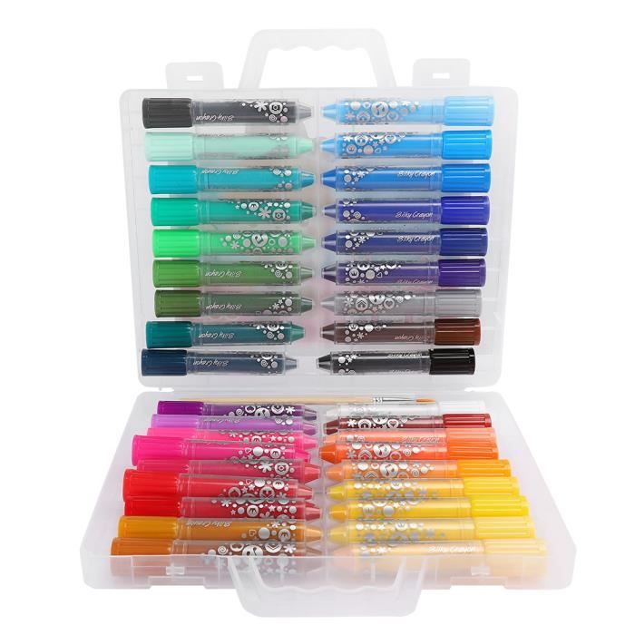 CEN Bâton de Crayon de Cire Soluble à Eau Non Toxiques enfants 36 Couleurs