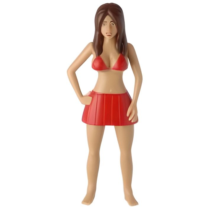 Wahou 31-K2-132 Décapsuleur ouvre-bouteille Femme brune Betsy Beige marron et rouge Métal et plastique H21,5 x 4 x 8,5 cm