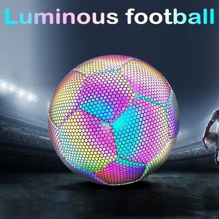 Ballon de football lumineux de taille 5, ballon de football en PU réfléchissant, pour la compétition d'entraînement