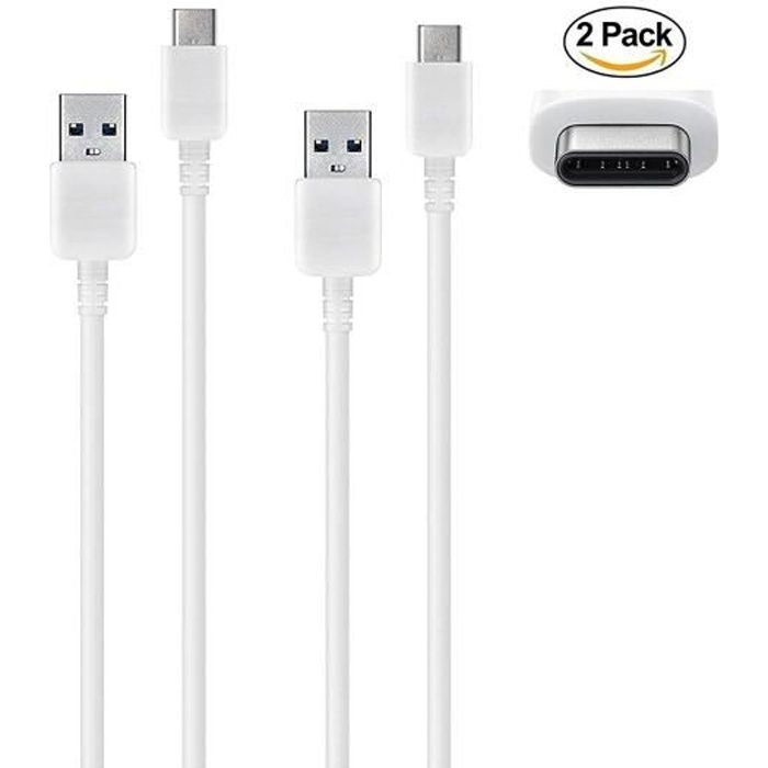 Pour XIAOMI Redmi Note 7/Redmi Note 8/Note 8 2021/Redmi Note 9, Note 10, Note 11- 2 Câbles TYPE C,USB C de transfert et de recharge