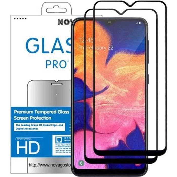 Protection écran pour Samsung Galaxy A10 et A10S - 2 Films vitre Verre trempé résistant Anti Choc et Anti Explosion d'écran