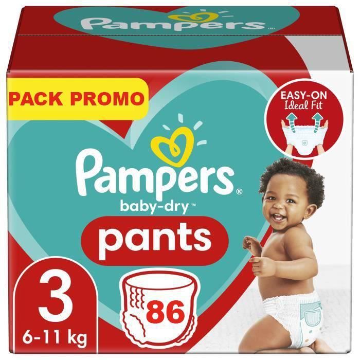 PAMPERS PANTS TAILLE 3 86 COUCHES. 6 KG-11 KG