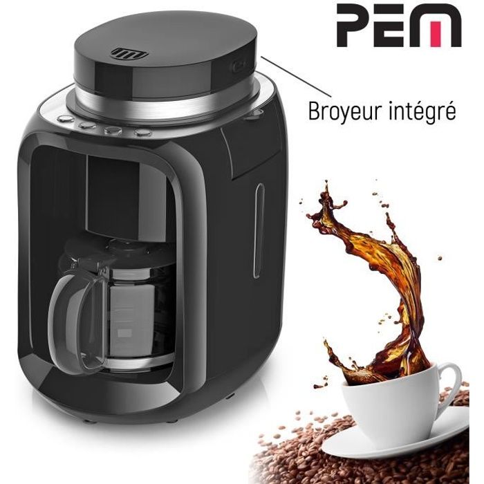 Machine à café avec moulin à grain 2 en 1 PEM - Cafétière