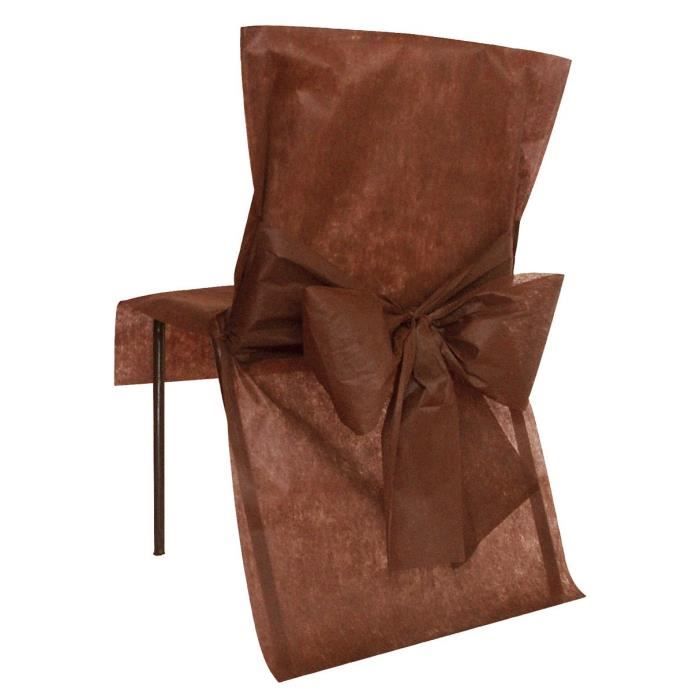 SANTEX Housse de Chaise avec Noeud Chocolat