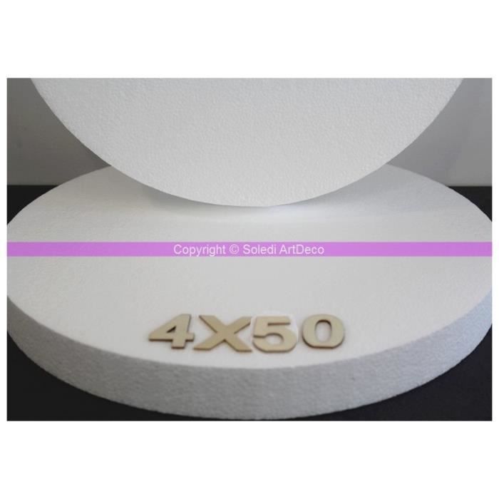 Disque épaisseur 4 cm, diamètre 50 cm, polystyrène pro haute densité, 28 kg/ m3