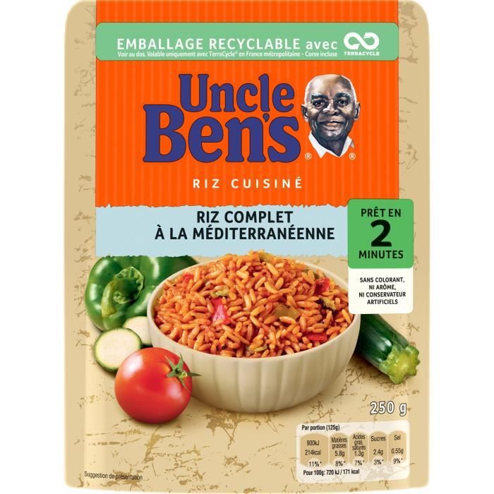 Uncle Bens Riz Complet à la Méditerranéenne 250g