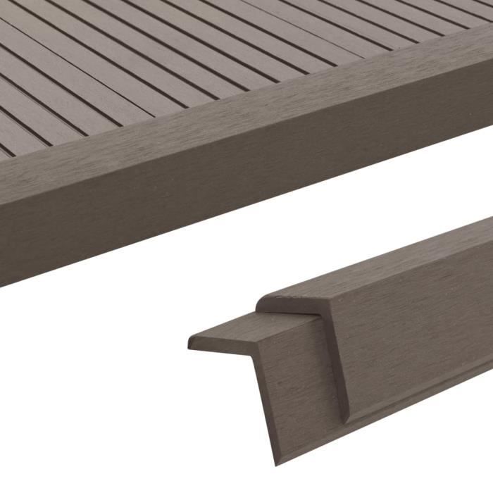 Cornière de terrasse 5 pcs WPC 170 cm Marron foncé - Matériaux de construction - Tapis et revêtements de sol | Brun | Brun