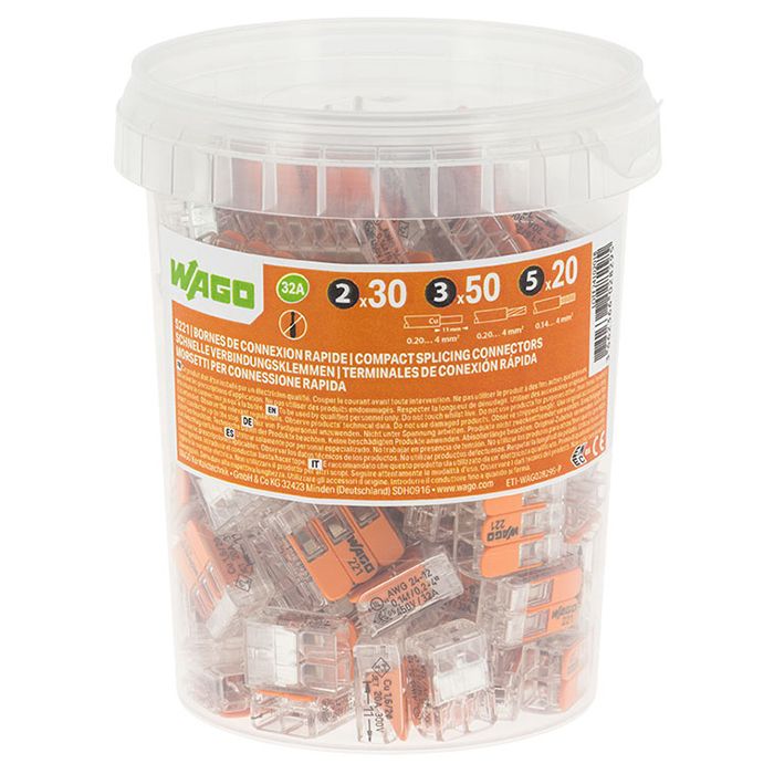 WAGO - Pot de 100 bornes de connexion automatique S221 2,3 et 5 entrées