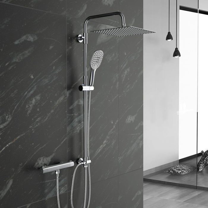 Aica Colonne de Douche Thermostatique, Angle Flexible et Barre Réglabl – Aica Sanitaire--ance