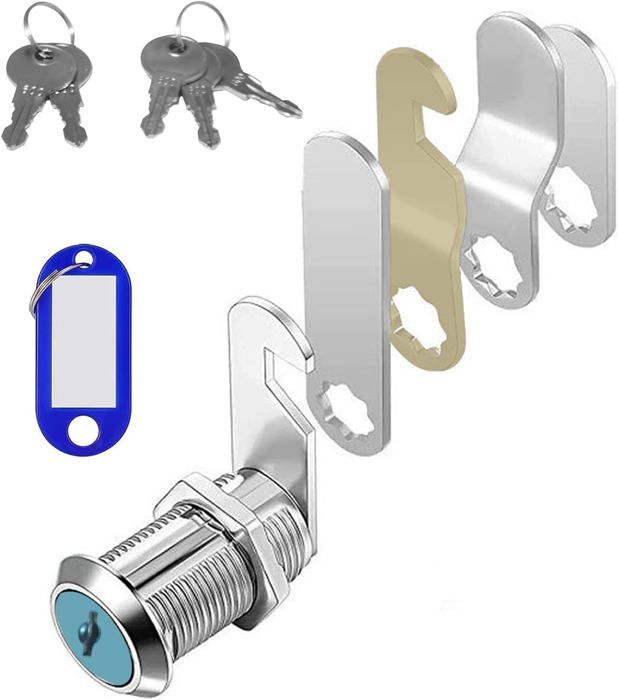 Serrure à Levier 90° Pour Meuble, Boîte Aux Lettres, Casier - Avec 2 Clés, Longueur 16mm, Marque WilTec