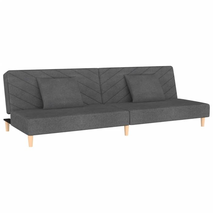 Magnifique Canapé-lit à 2 places avec deux oreillers Gris foncé Tissu SS0000267571