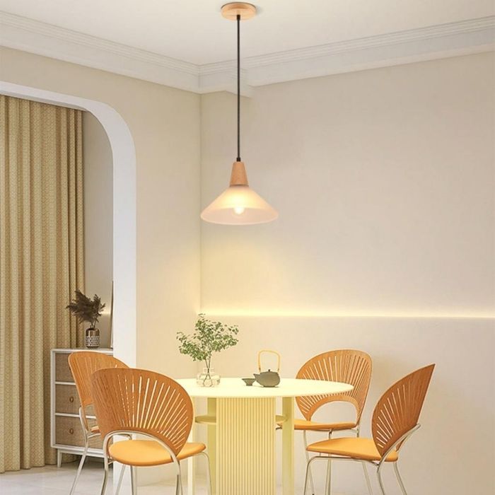 WOTTES Verre Lustre Suspension Moderne Luminaire 23CM Plafonnier Verre Retro Industrielle Eclairage de Plafond 4pcs Pour Loft