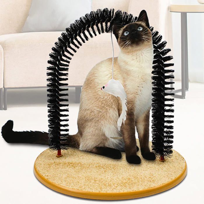 Comparer les prix de Arbre à chat facile à nettoyer, masseur pour chat avec base, masseur d'arche pour chat,auto-toiletteur,griffoir pour chat nettoyant