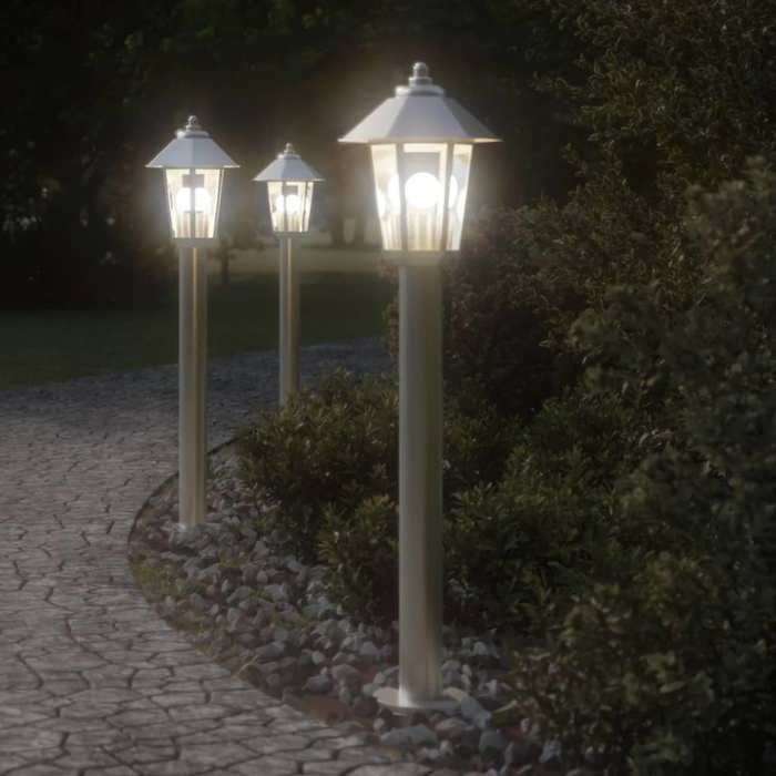 vidaXL Lampadaire d'extérieur 80 cm acier inoxydable éclairage au sol d'extérieur éclairage au sol de jardin 4006381