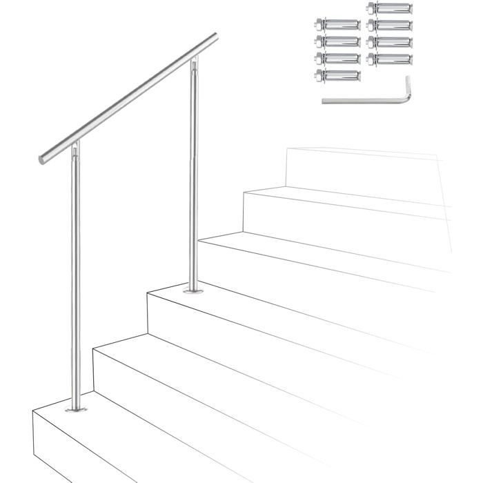 Garde-corps en acier inoxydable avec balustrade d'escalier 80 cm, sans ...