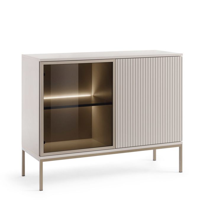 Laval K104 LED – Buffet trois portes avec éclairage cachemire largeur 104 cm hauteur 83 cm profondeur 39 cm Laval K104 LED – Buffet trois portes avec éclairage cachemire largeur 104 cm hauteur 83 cm profondeur 39 cm
