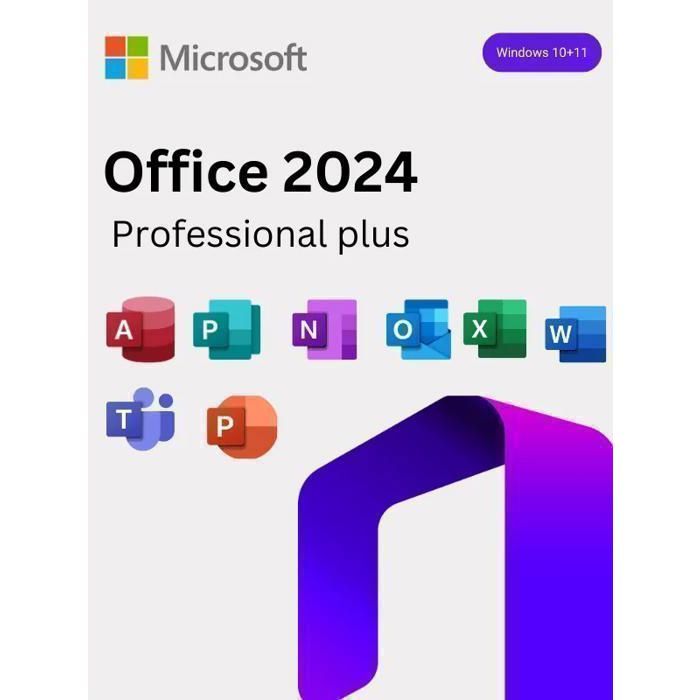 Microsoft Office 2024 Professional Plus pour 3 PC – Windows 32/64  – Livraison Rapide 5min