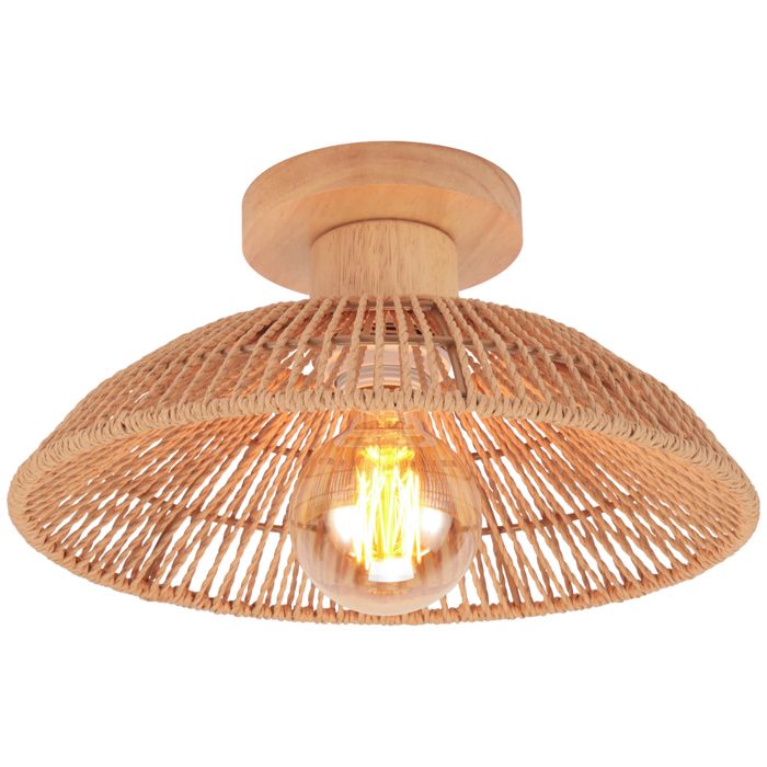 Lampe Plafonnier Rotin Naturel TOKIUS Style Bohème Éclairage Doux pour Salon Chambre