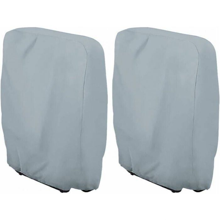Housse de Protection pour Chaise Longue Pliante (Gris) W71×H110cm 2 Pièces Housse Transat Jardin Anti-poussière Imperm Étiquette