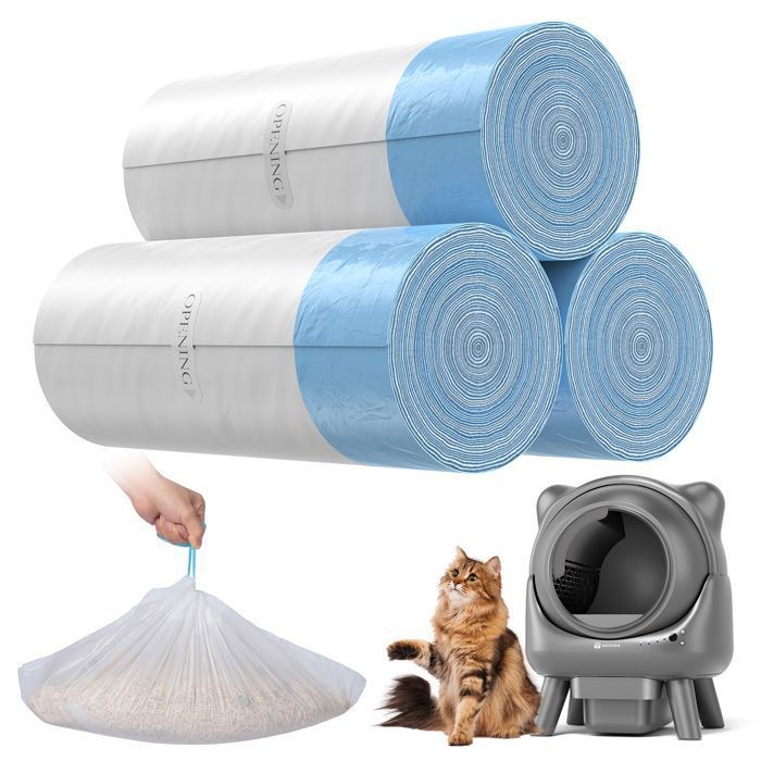 Meilleurs prix pour AMICURA X1 3 Rouleaux de 20 Sacs à Litière pour Chat - Sacs Poubelles Autonettoyants avec Poignée (60 pièces)