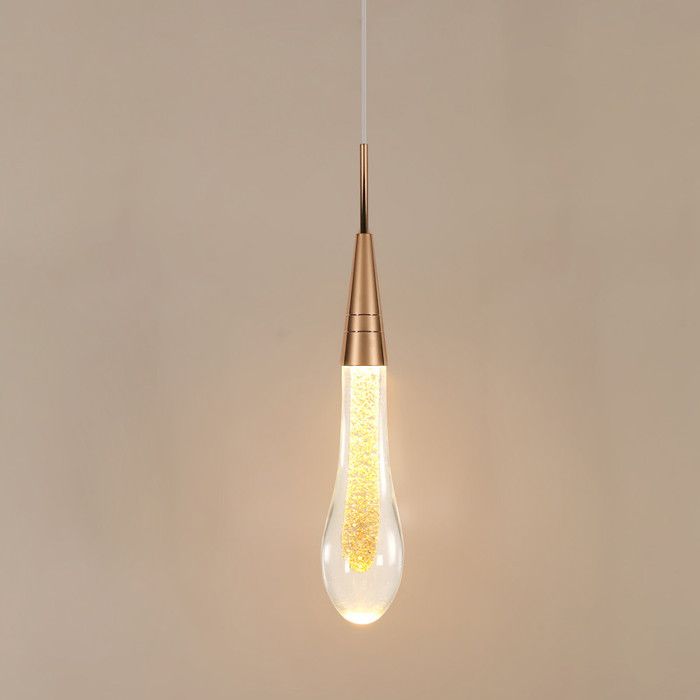 DORLINK Suspension Luminaire LED Doré 3W - Design Moderne en Métal et Verre - 3000K Lumière Chaude - Pour Salon Cuisine Chambre