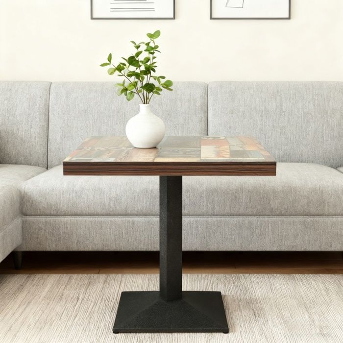 RELOVE Table Bistrot Carrée Pliable 60x60cm - Hauteur Réglable 70/110cm, Plateau Rabattable Intérieur Extérieur Aluminium & Inox
