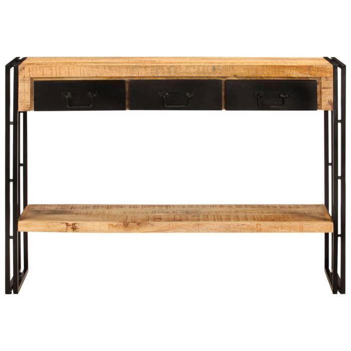 “Winter SaleTOP Table à café Noire - Table console 110x30x76cm - bois de manguier solide PRO20898