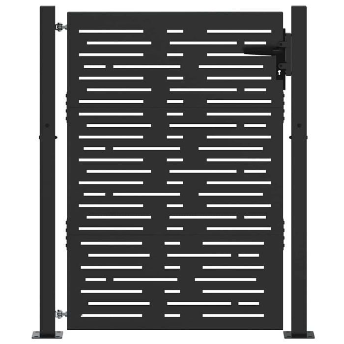 Panneau décoratif de portail extérieur - vidaXL - Noir - Acier enduit de poudre - 105x125 cm - Résistant aux intempéries