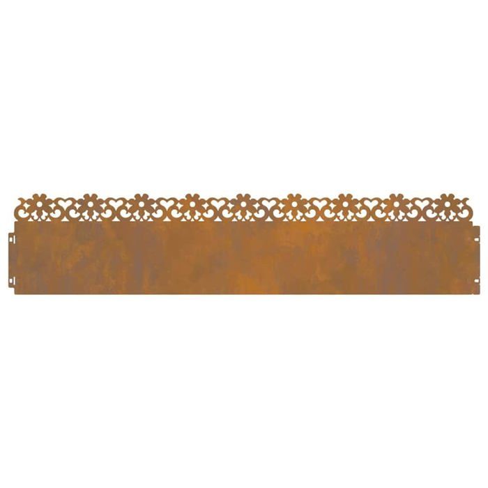 Bordure de jardin en métal - vidaXL - Rouillé - Acier résistant aux intempéries - 103x005x22 cm - Lot de 10 - Durable