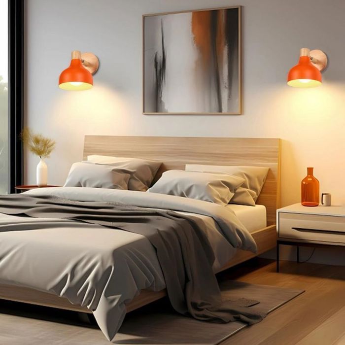 Applique murale intérieure - SMOTOP - Ø15 cm - Bois et métal - Culot E27