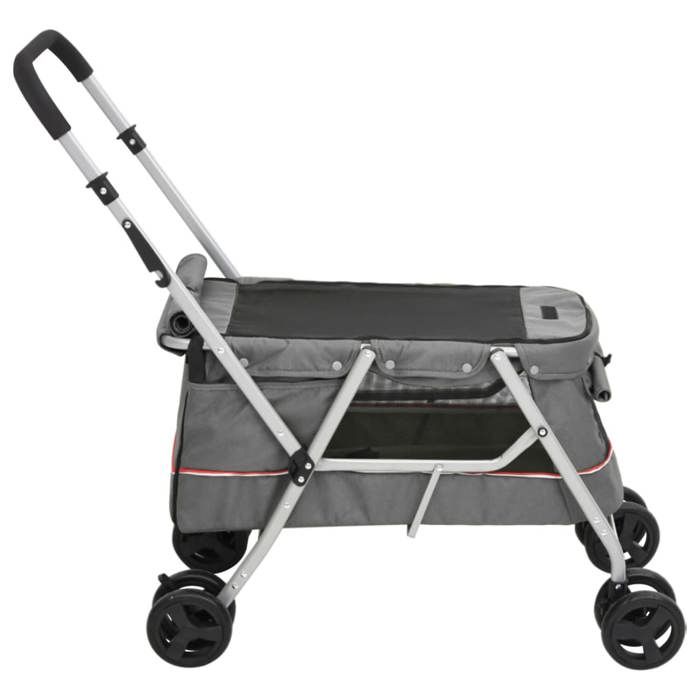Pet®Gris Poussette pour chien/animaux de compagnie,VIDAXLChariot pliante Gris 100x49x96 cm Tissu de lin 7_5661119 Pet®Gris Poussette pour chien/animaux de compagnie,VIDAXLChariot pliante Gris 100x49x96 cm Tissu de lin 7_5661119