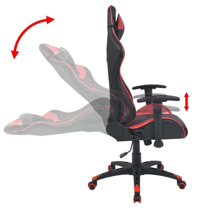 SHIELDPRO®NEUF Chaise de bureau inclinableergonomiquepivotante70x71x(126-136)cm1 PLACE Cuir artificiel Rouge 8641339