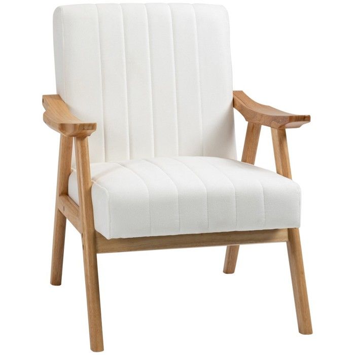 Fauteuil lounge velours crème 68x74x82 cm - Design scandinave - Accoudoirs rembourrés - Confort détente pour salon Fauteuil lounge velours crème 68x74x82 cm - Design scandinave - Accoudoirs rembourrés - Confort détente pour salon