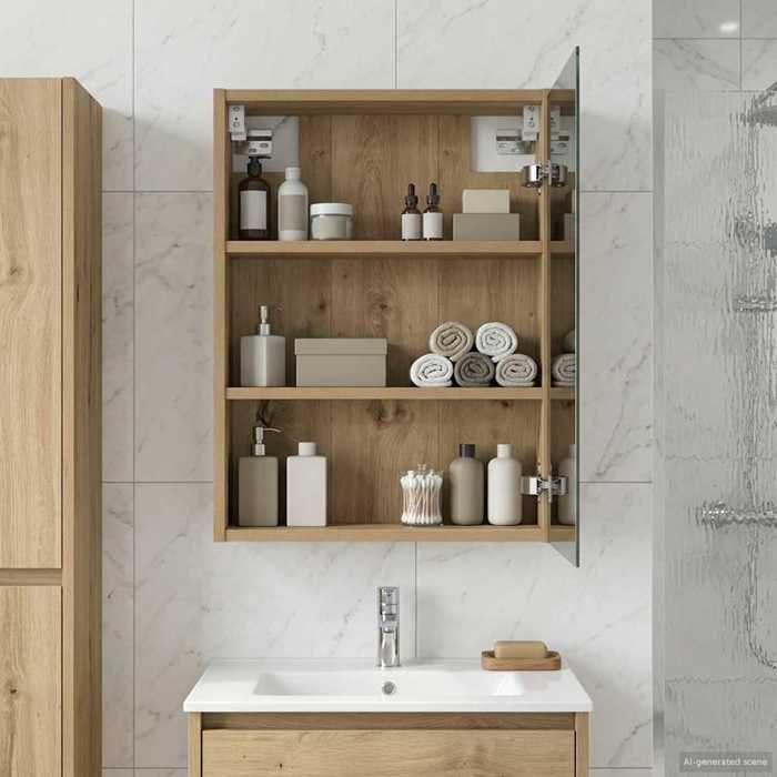 vidaXL Armoire Miroir de Salle de Bain Chêne artisan 43 x 16 x 62.5 cm 889142