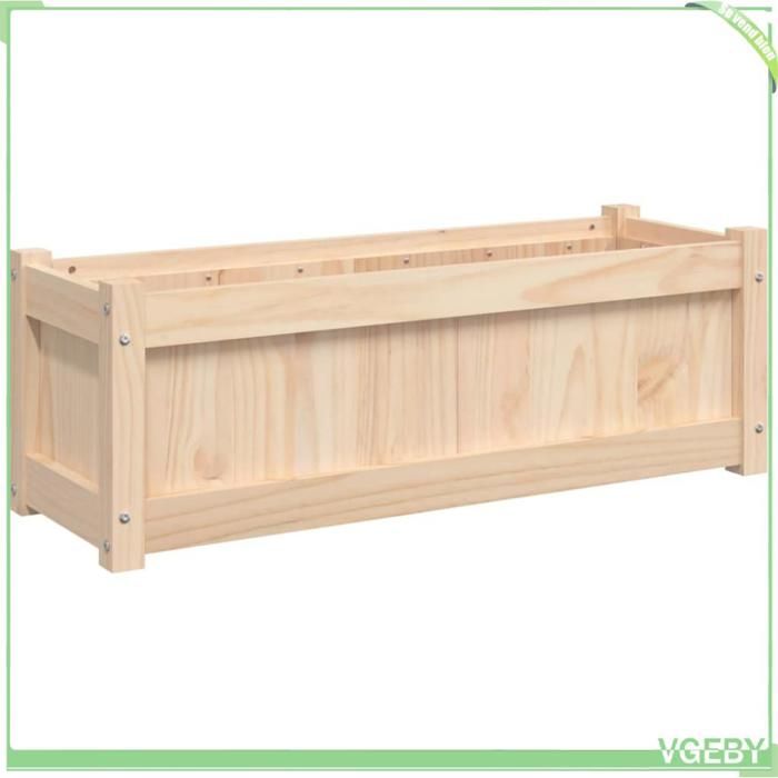 Jardinière dextérieur - FAFEICY - 837449 - Pin massif - 90 x 31 x 31 cm - Grande capacité