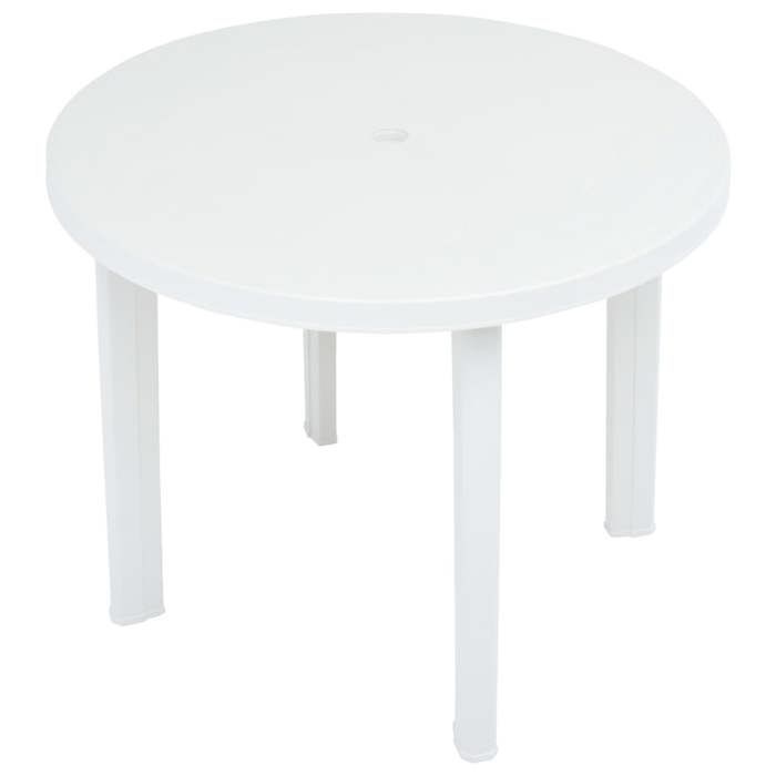 Table de jardin 89 cm durable - vidaXL - 4 personnes - plastique - blanc - 89 x 72 cm - plateau robuste - résistante aux intempéries