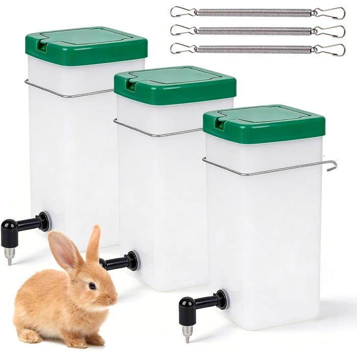 Lot De 3 Abreuvoirs Pour Lapins-1000 Ml-Distributeur DEau Automatique À Suspendre-Bouteille DEau Pour Animaux De Compagnie[CA20]